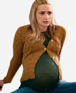 Kinda Pregnant Brianne Howey Brown Cardigan