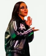 Carla Gonzalez WWE NXT 2025 Pink Bow Black Leather Jacket