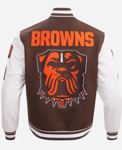 leveland Browns Mashup Wool/Leather Varsity Jacket