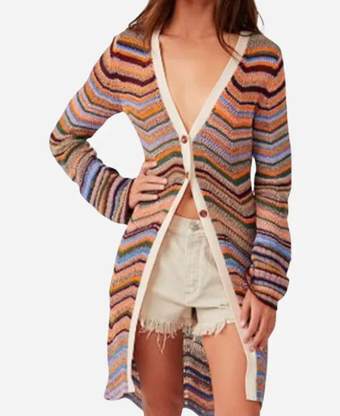 DI Kat Donovan TV Series Missing You 2025 Rosalind Eleazar Wave Striped Cardigan