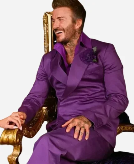 David Beckham Purple Suit