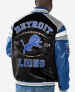 Detroit Lions Home Team Full Zip Leather Jacket For Sale