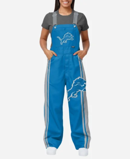 Detroit Lions Team Stripe Bib Overalls For Unisex