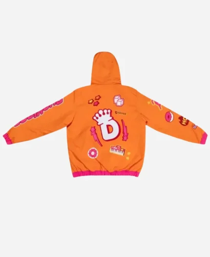 DunKings Premium Lined Orange Hooded Pullover Jacket