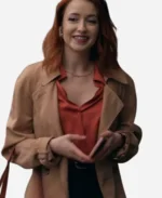 Emily Tennant Movie The Wish Swap 2025 Brown Double-Breasted Coat