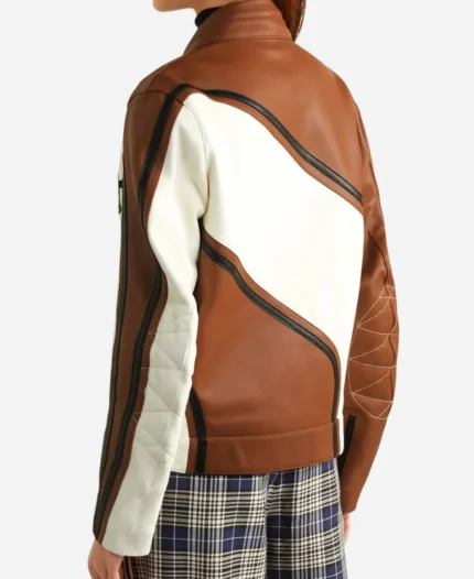 Ezzah MF19 Brown Biker Leather Jacket For Women’s