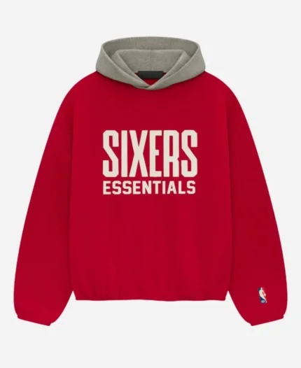 Fear Of God Essentials Sixers Red Pullover Hoodie
