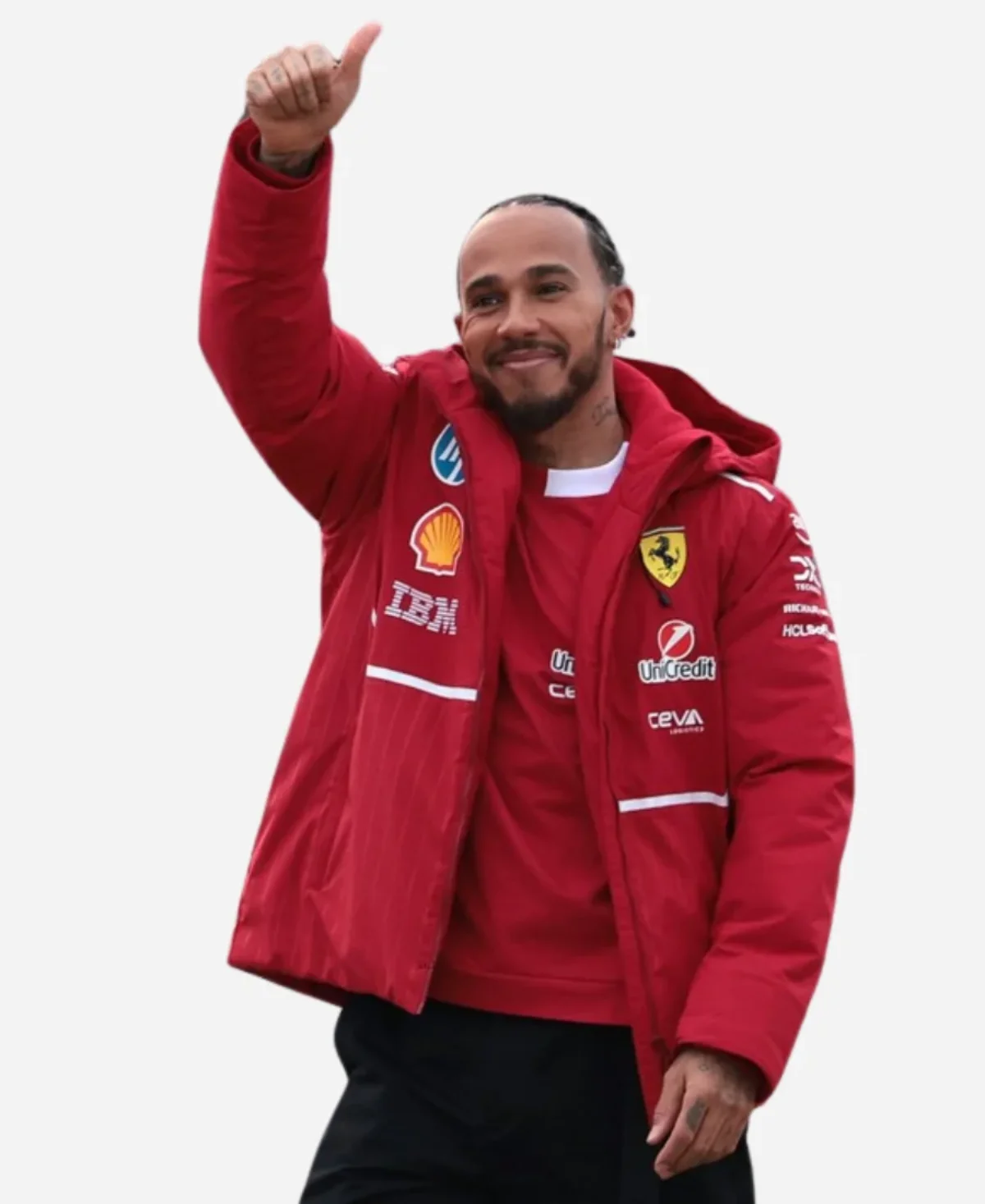 Ferrari 2025 Lewis Hamilton SF-25 Red Hooded Jacket