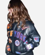 Hailey Bieber New York Knicks Jacket