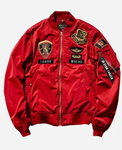 J.Ridden RB 402 X Alpha Industries Ma-1 Red Bomber Jacket