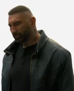 JJ Movie My Spy The Eternal City 2024 Dave Bautista Black Leather Jacket