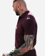 JJ Movie My Spy The Eternal City Dave Bautista Maroon Polo T-Shirt