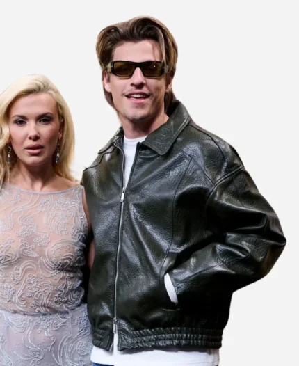 Jake Bongiovi Electric State Madrid Premiere Brown Leather Jacket For Sale