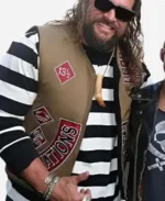 Jason Momoa The Bikeriders 2024 Premiere Brown Vest