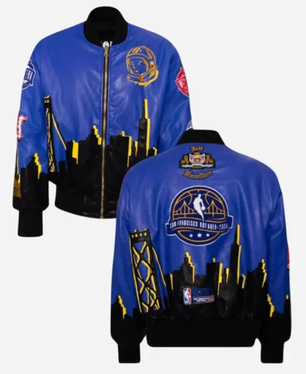 Jeff Hamilton NBA All-Star 2025 Billionaire Boys Club Leather Bomber Jacket