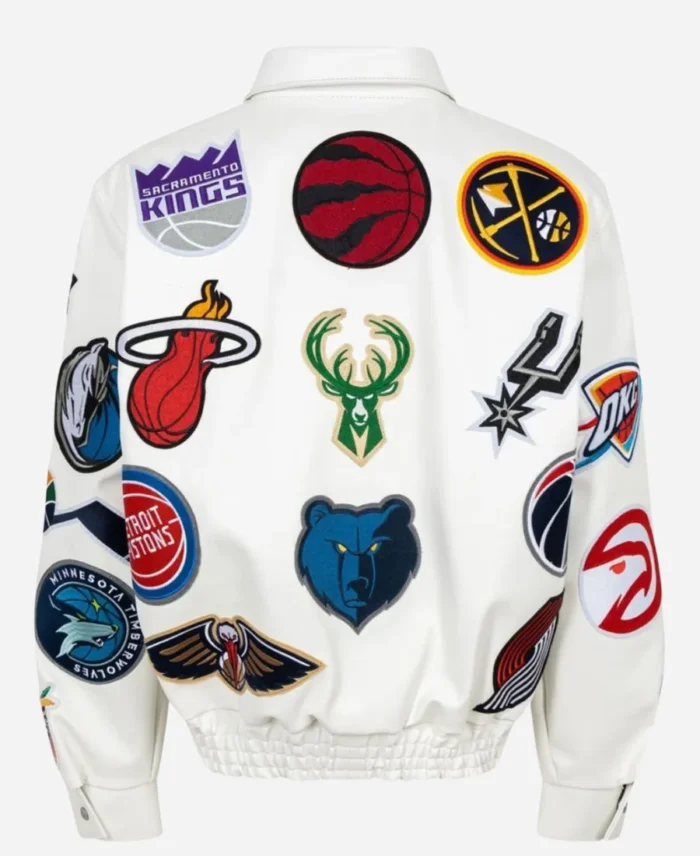 Jeff Hamilton NBA Team Collage Leather Jacket