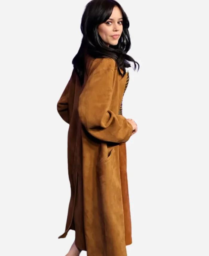 Jenna Ortega SNL 50 Homecoming Brown Coat