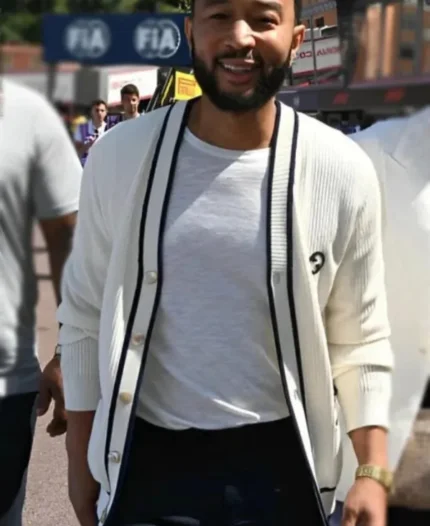 John Legend F1 Grand Prix Monaco White Cardigan For Sale