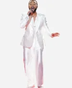 The Voice S25 John Legend White Silk Suit