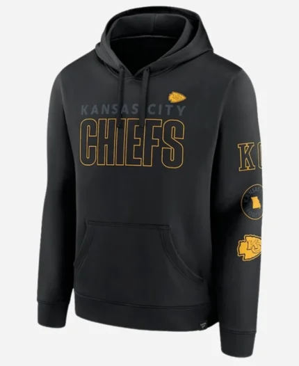 Kansas City Chiefs Blackout Pullover Black Hoodie For Men's