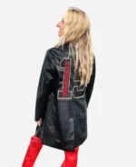 Kansas City Chiefs Brittany Mahomes Black Leather Coat For Womens