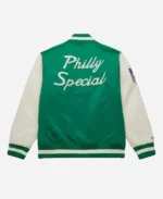 Kelly Green Philadelphia Eagles Primetime Philly Special Green Satin Full-Snap Varsity Jacket