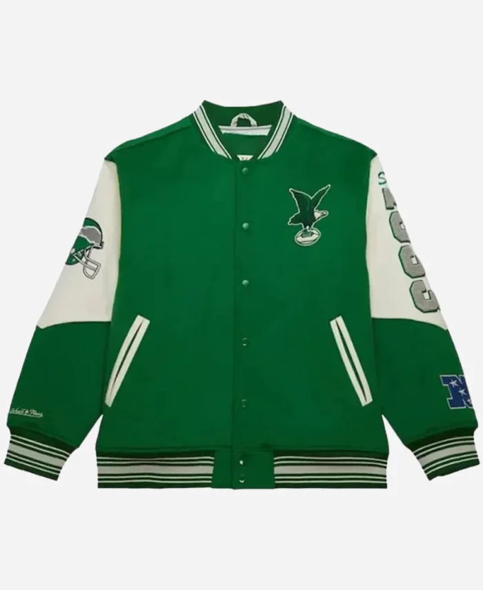 Kelly Green Philadelphia Eagles Vintage Varsity Jacket