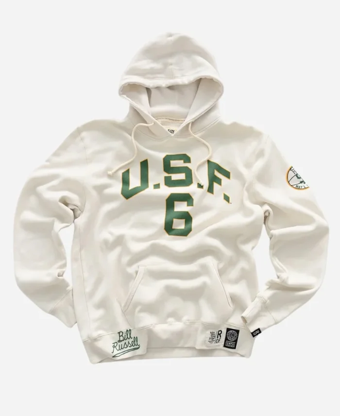 Kevin Garnett USF Bill Russell White Pullover Hoodie For Sale