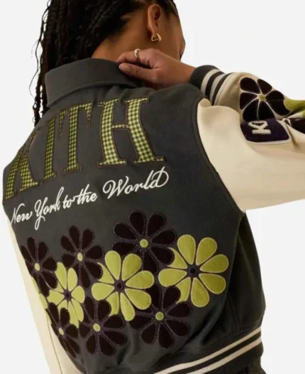 Kith Campbell Cropped Floral Varsity Jacket