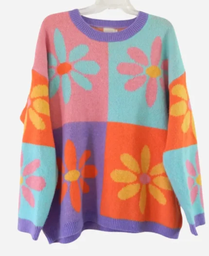 Lingo Season 02 Evan Colorblock Pastel Floral Sweater
