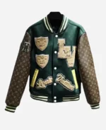 LV Green and Brown Letterman Jacket