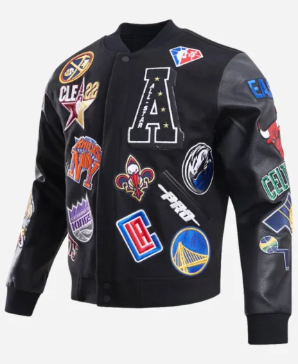 NBA All-Star Game 2022 Black Full-Zip Varsity Bomber Jacket For Sale