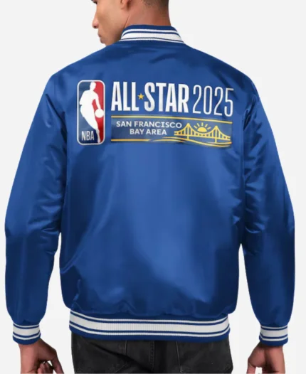 NBA All-Star Game Starter Royal Blue Satin Varsity Jacket For Sale