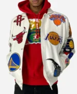 NBA Team Collage Jeff Hamilton Leather Jacket