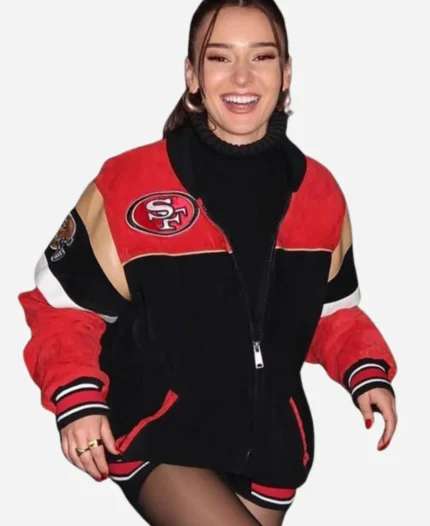 NFL San Francisco 49ers Kristin Juszczyk Suede Jacket