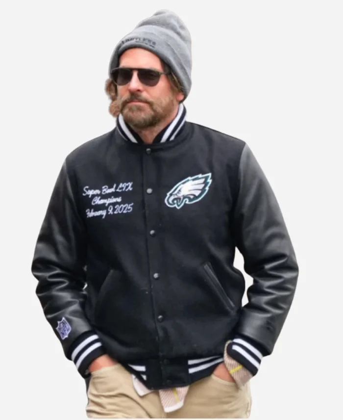 NYC 2025 Bradley Cooper Black Eagles Varsity Jacket