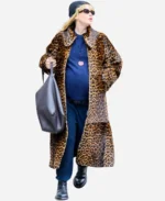 NYC 2025 Jennifer Lawrence Leopard Print Fur Coat