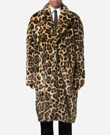 NYC Robbie Williams Leopard Print Fur Coat For Sale