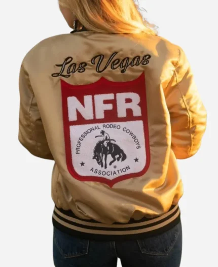 National Finals Rodeo NFR Golden Silk Bomber Jacket For Sale
