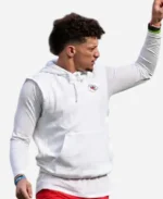 Patrick Mahomes Chiefs Sleeveless White Hoodie