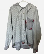 Sweet Magnolias S04 Paula Vreeland Striped & Floral Mixed Print Hooded Shirt