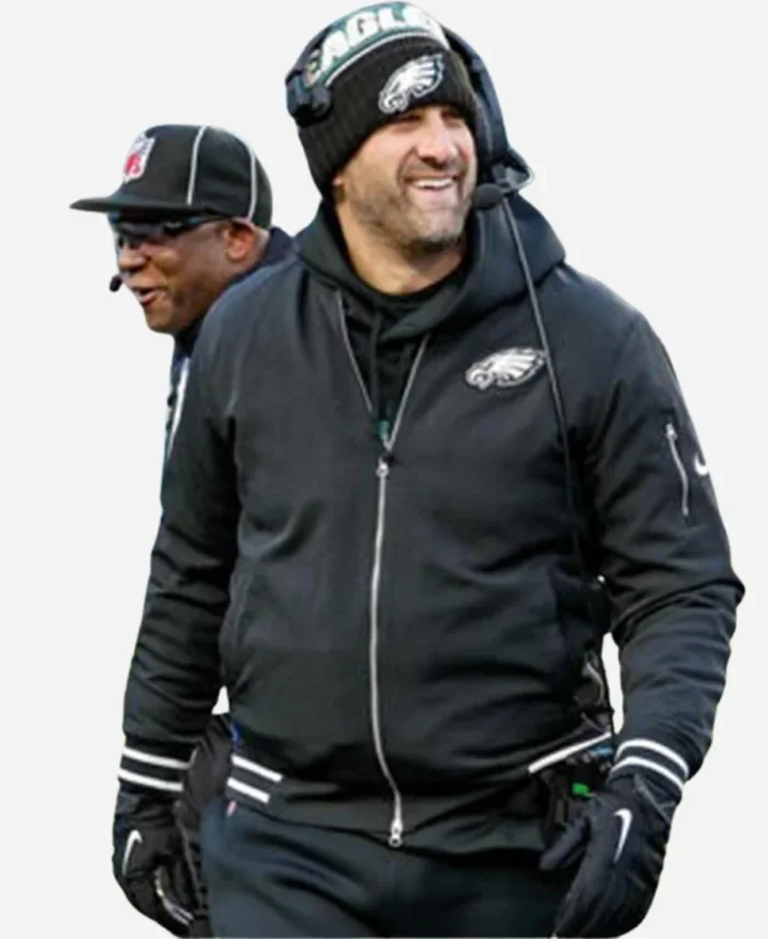 Philadelphia Eagles Nick Sirianni Sideline Coach Black Bomber Jacket