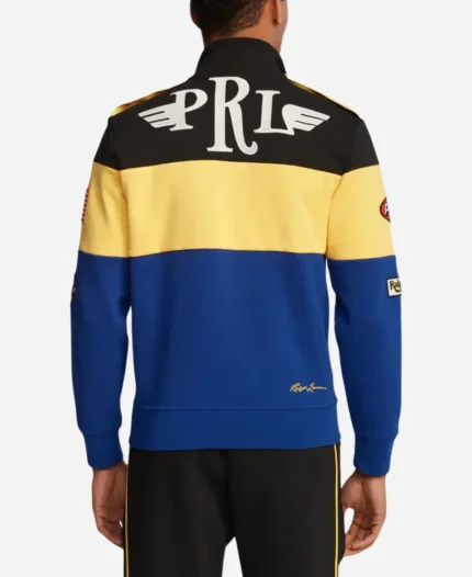 Polo Ralph Lauren Blue, Black And Yellow Racing Track Jacket
