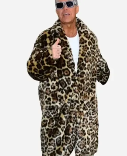 Robbie Williams Leopard Print Fur Coat