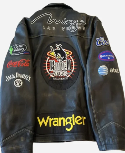 Rodeo Mirage Las Vegas Black Wrangler NFR Carroll Leather Jacket