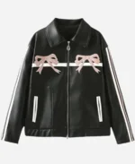 Roxanne Perez WWE NXT 2025 Carla Gonzalez Pink Bows Black Leather Jacket