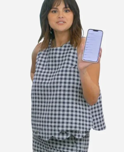 Selena + Chef Black & White Checkered Top And Pants For Women's