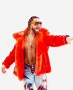 Seth Rollins WWE Raw Red Fur Jacket
