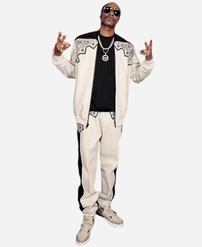 Snoop Dogg Homecoming SNL 50 White Tracksuit