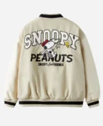Snoopy Peanuts Beige Bomber Jacket For Sale